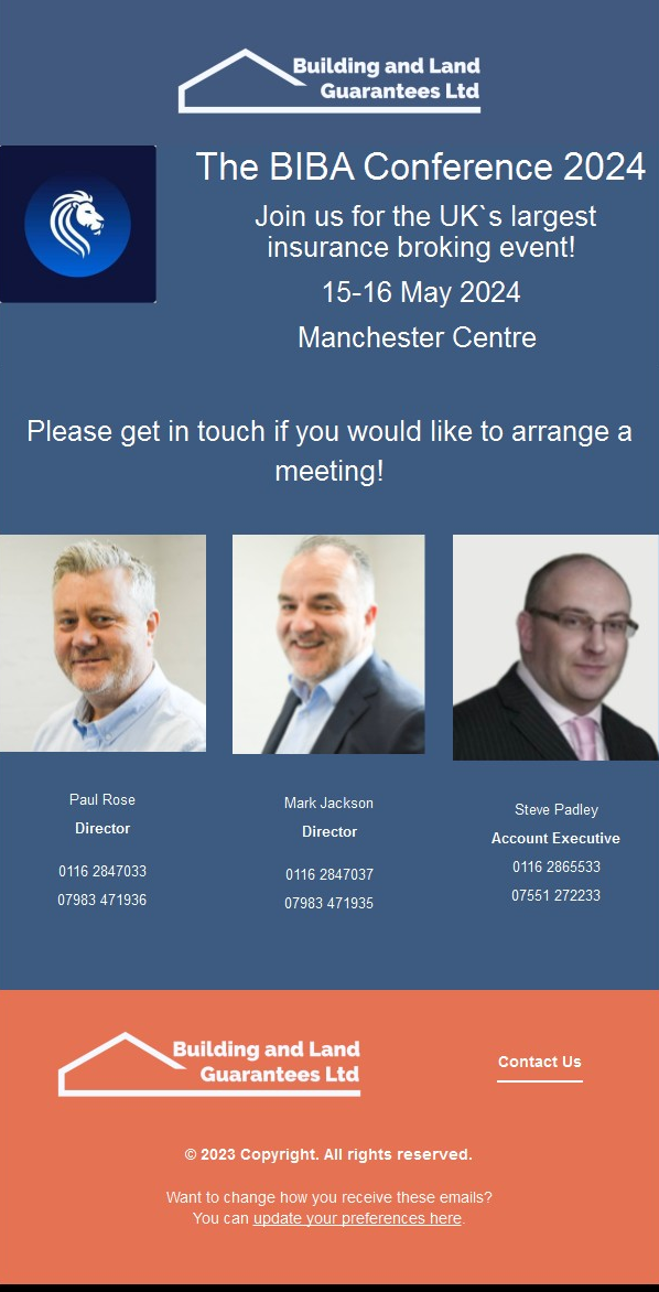 Read more about the article Come and see us at the BIBA Conference on 15th & 16th May!